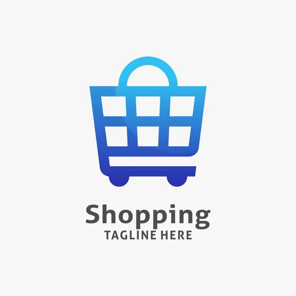 Einkaufswagen Tasche Logo Design — Stockvektor