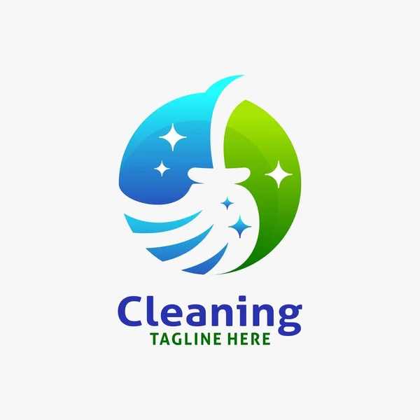 Cleaning Broom Logo Design Royalty Free Stock Illustrations