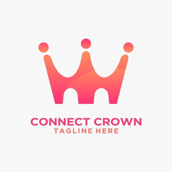 Connect Crown Logo Design Royalty Free Stock Illustrations