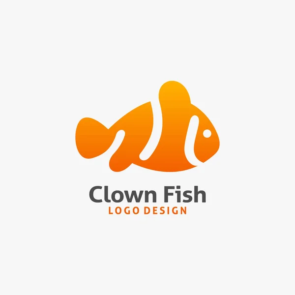 Clown Fish Logo Design — Stock Vector
