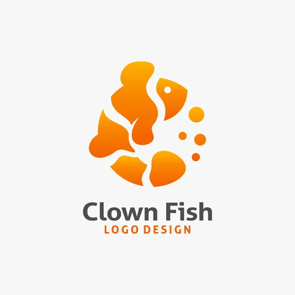 Clown Fish Logo Design — Stock Vector
