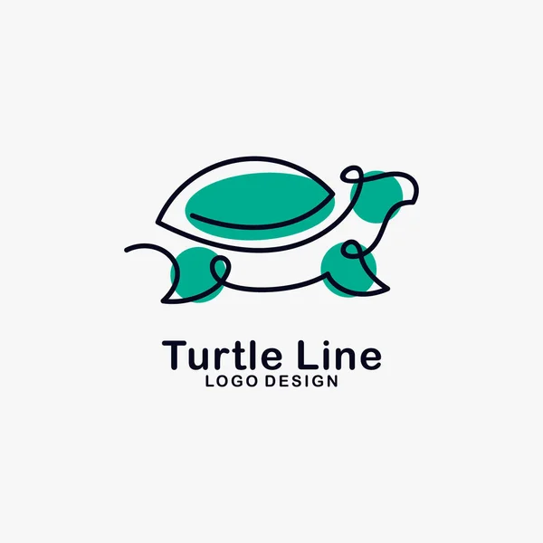 Schildkrötenlinie Kunst Logo Design — Stockvektor
