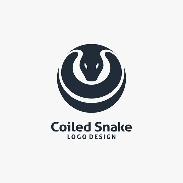 Coiled Snake Logo Design Stock Vector