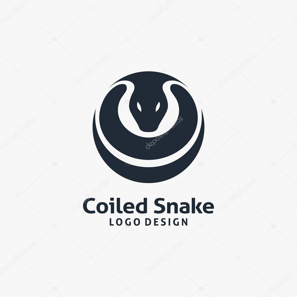 Coiled snake logo design