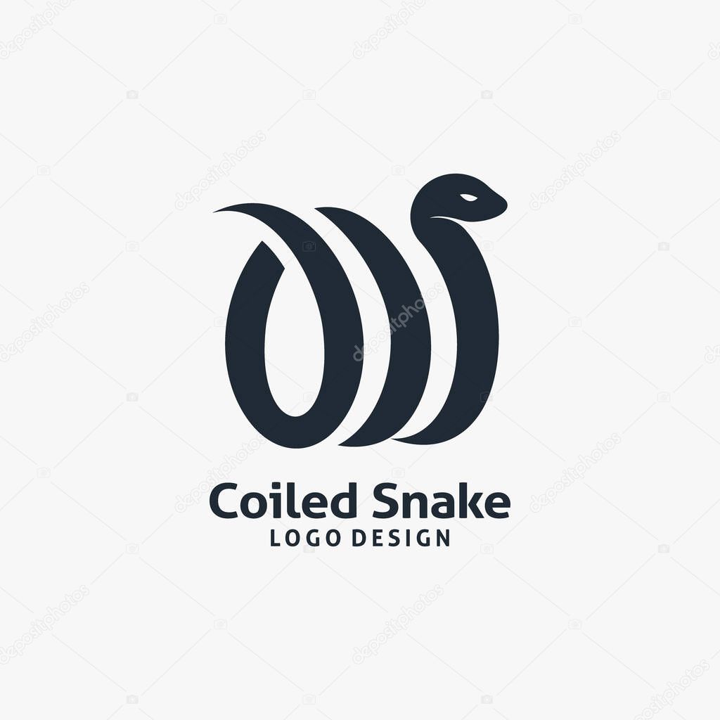 Coiled snake logo design