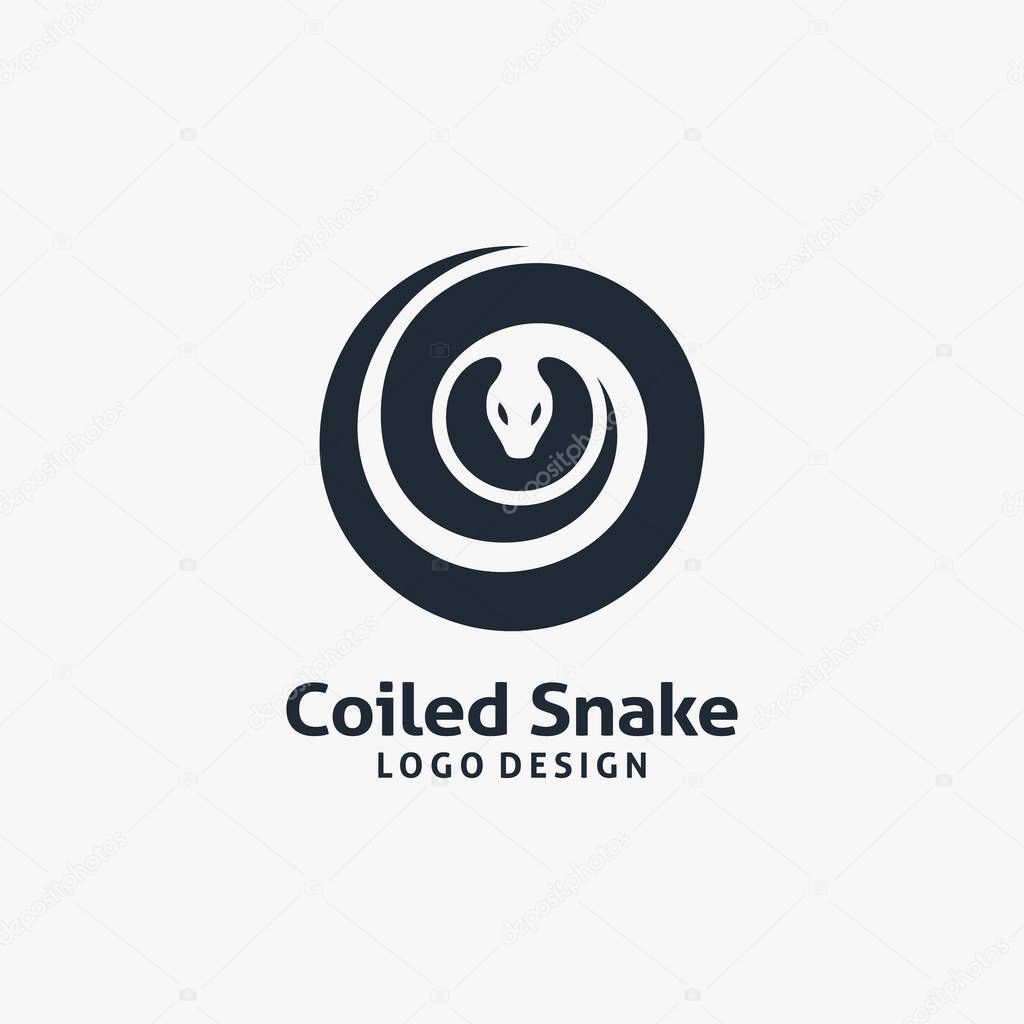 Coiled snake logo design
