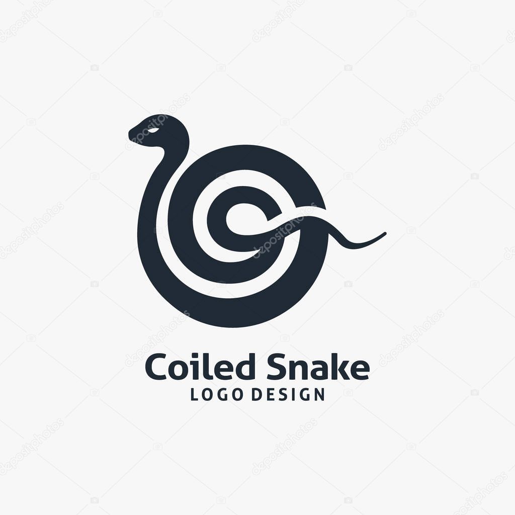 Coiled snake logo design
