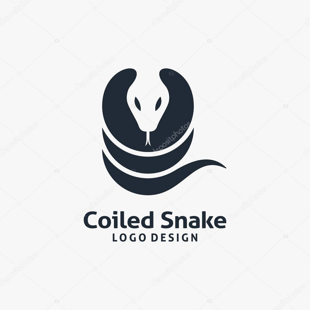 Coiled snake logo design