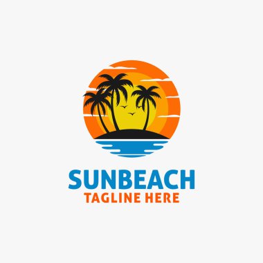 Plaj günbatımı logosu tasarımı