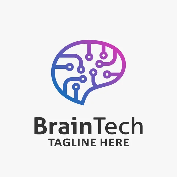 Conception Logo Brain Tech — Image vectorielle