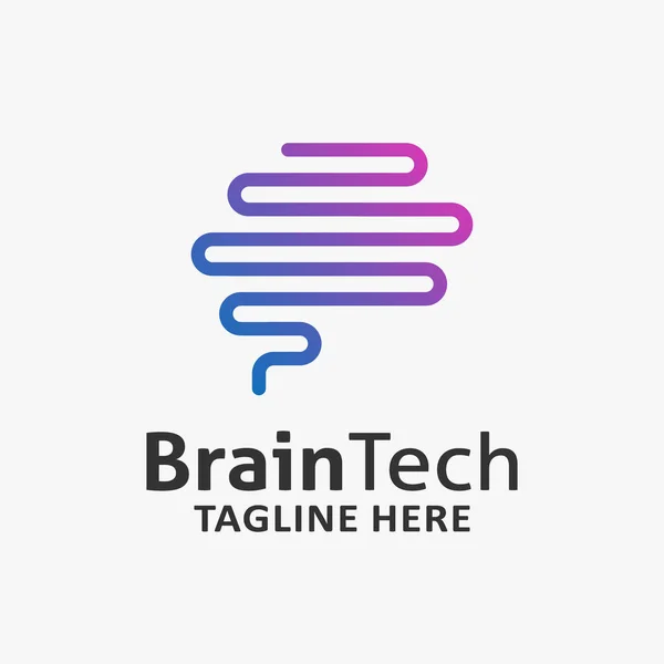 stock vector Brain tech logo design