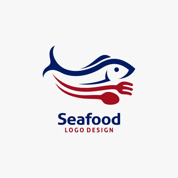Pescado Cubiertos Para Diseño Del Logotipo Los Mariscos — Vector de stock