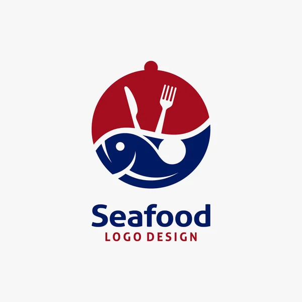 Pescado Cubiertos Para Diseño Del Logotipo Los Mariscos — Vector de stock