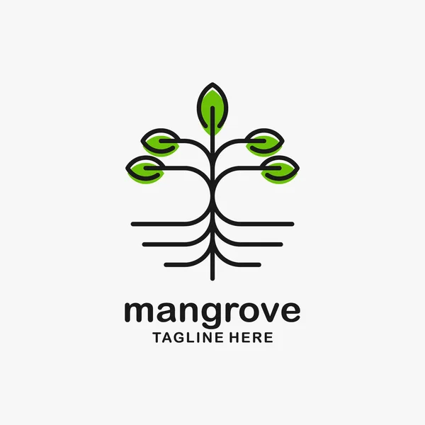 stock vector Mangrove tree logo design