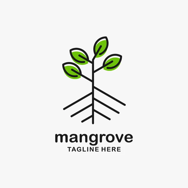 stock vector Mangrove tree logo design