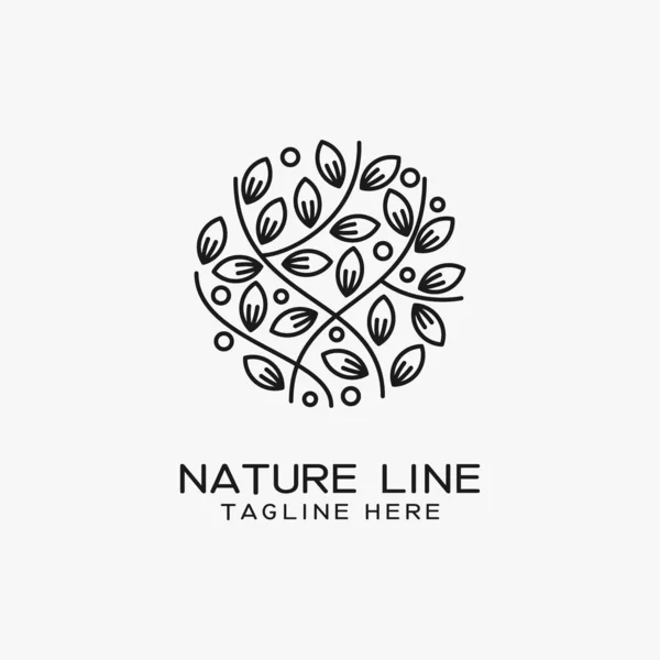 Diseño Del Logo Línea Nature — Vector de stock