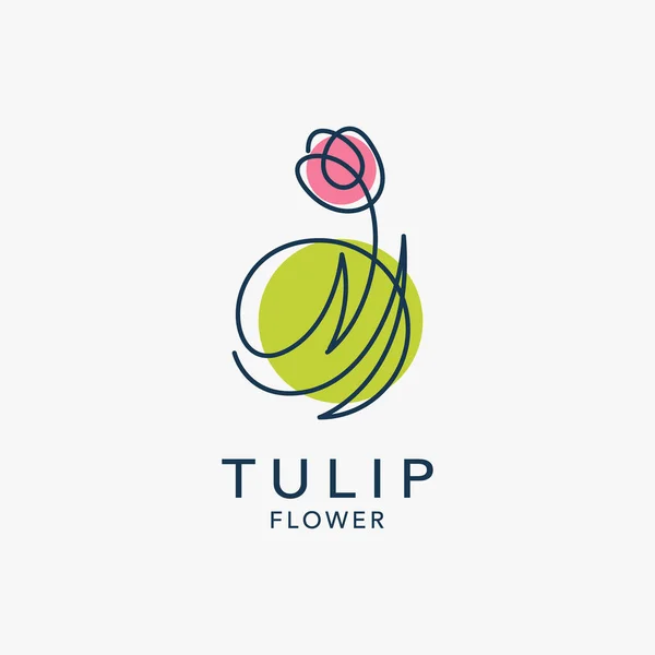 Tulpenblume Logo Design Linienstil — Stockvektor