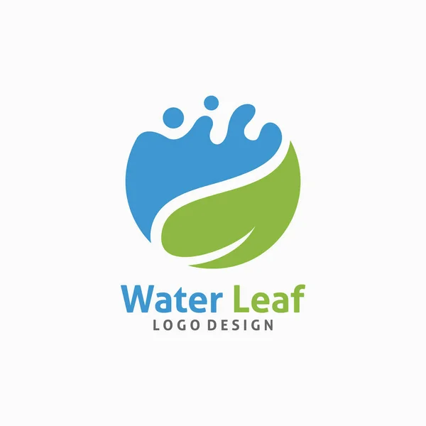 Water Leaf Logo Design — Stock Vector