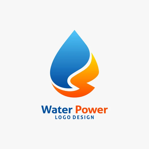 Design Des Wasserkraftlogos — Stockvektor