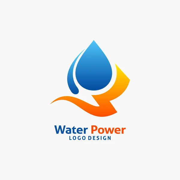 Diseño Del Logotipo Energía Del Agua — Archivo Imágenes Vectoriales