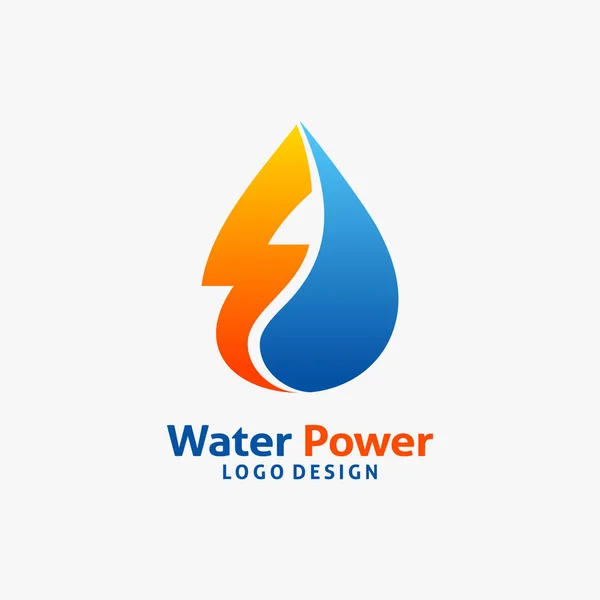 Water Power Logo Design — Stock Vector