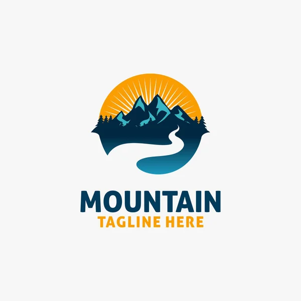 Mountain Landscape Logo Design Vector Graphics