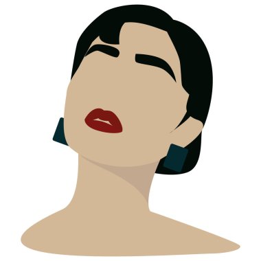 Boho kadınının kadınsı tasviri. Posterler, duvar resimleri, kartlar için mükemmel. Beyaz arka planda izole edilmiş kadın klipleri. Çağdaş portre. Stock vektör illüstrasyonu, eps10