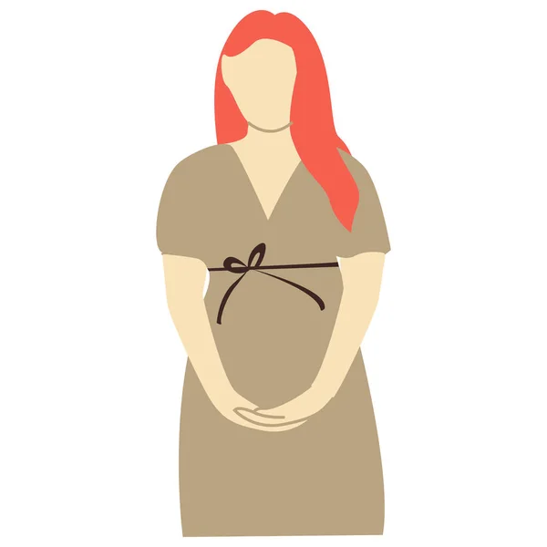 Pregnant Woman Concept Vector Illustration Minimal Style Abstract Female Portrait — Stockový vektor