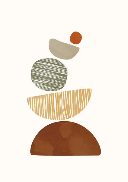 Affiche Moderne Abstraite Boho Terre Tonifie Les Formes Organiques Design — Image vectorielle