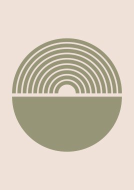 Modern soyut boho posteri. Toprak organik şekillere bürünür. Poster, afiş, tebrik kartı, broşür, sosyal medya paylaşımı, hikâye için çağdaş tasarım. Minimalist yüzyılın ortalarında biçim vektörü illüstrasyonu. 