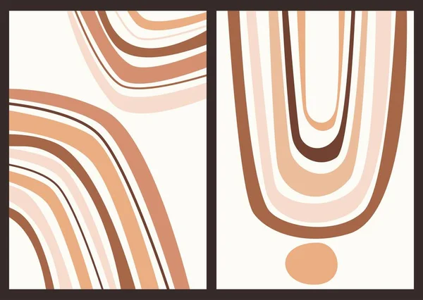 Modernes Abstraktes Boho Poster Erde Tönt Organische Formen Modernes Design — Stockvektor