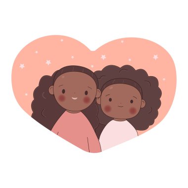 Özünde tatlı Afro-Amerikan kızları var. Kawaii Kardeşliği.