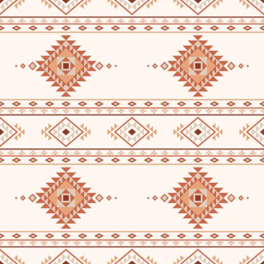Boho stili Rug tekstil desenli Etnik Aztek desensiz kabile Navajo desenli Geometrik süsleme Vektör çizimi