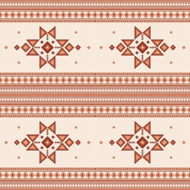 Boho stili Rug tekstil desenli Etnik Aztek desensiz kabile Navajo desenli Geometrik süsleme Vektör çizimi