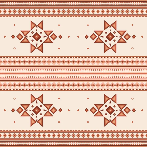 エスニック Aztec シームレスなパターン トライバルナバホパターン ブーフスタイルのラグテキスタイルプリントテクスチャにおける幾何学的な装飾のベクトルのイラスト — ストックベクタ