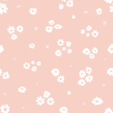 Küçük bir çiçekte sevimli çiçek desenleri. Moda baskıları için zarif bir şablon. Örtüler, imalat, duvar kağıtları, baskı, hediye paketi. Stok vektör illüstrasyonu