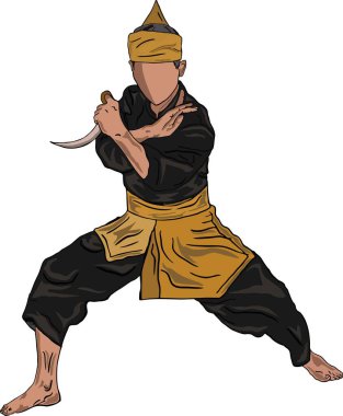 Pencak silat illüstrasyon vektörü