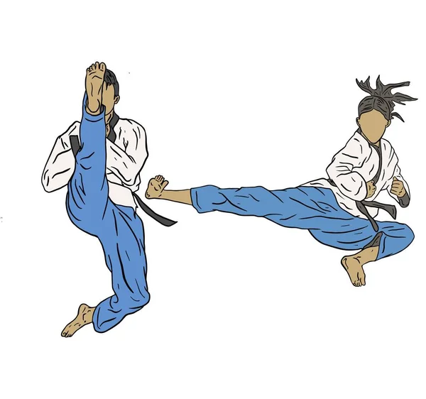 Taekwondo Wektor Ikona Logo Ilustracja — Wektor stockowy