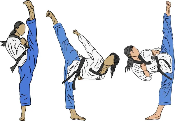 Ilustración Del Logotipo Del Icono Del Vector Taekwondo — Archivo Imágenes Vectoriales
