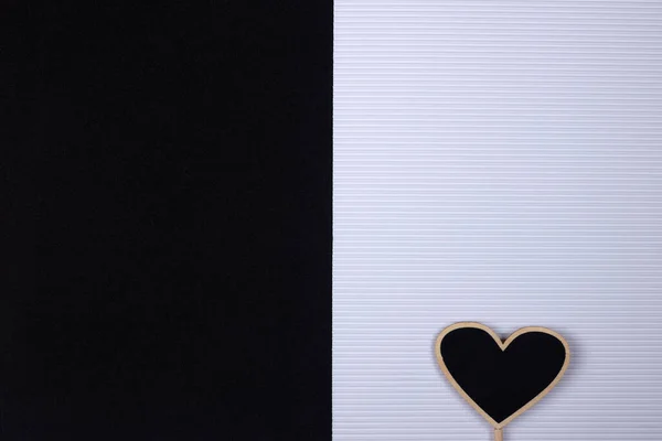 黒と白の背景 バレンタインデー 上からの眺め カード — ストック写真
