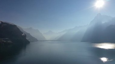 Amazing aerial footage in 4K on a sunny day in January 2022 in beautiful Switzerland.