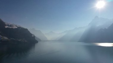 Amazing aerial footage in 4K on a sunny day in January 2022 in beautiful Switzerland.