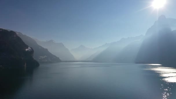 Amazing Aerial Footage Sunny Day January 2022 Beautiful Switzerland — Vídeos de Stock