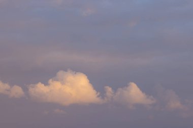 Wonderful cloud formations in Madeira on a colorful sky on a sunset.