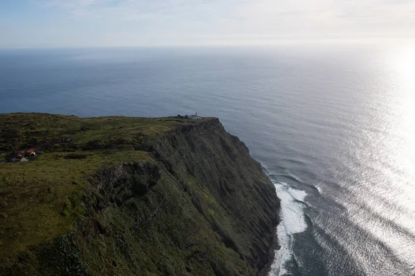 Велике Безпілотне Фото Скелях Мадейри Земля Зустрічається Водою Португалія Атлантичному — стокове фото