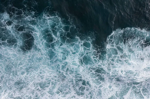 Big waves in the Atlantic Ocean from a bird\'s eye view off the coast of Madeira.