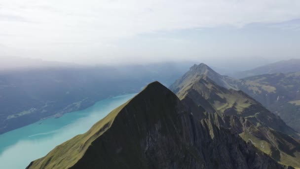 Great Aerial Footage Lake Brienz Canton Bern — Stockvideo