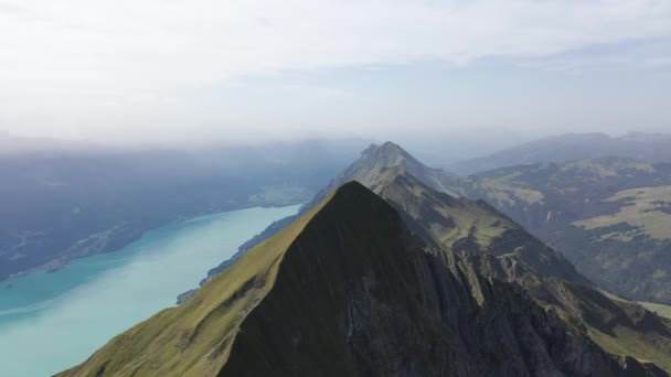 Great Aerial Footage Lake Brienz Canton Bern — Stock video
