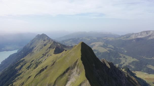 Great Aerial Footage Taken Drone Ridge Swiss Mountains Canton Lucerne — ストック動画
