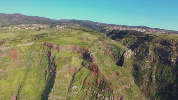 Beautiful Flight Cliffs Madeira Coasts Beautiful Sides Portugal Countryside — Video Stock